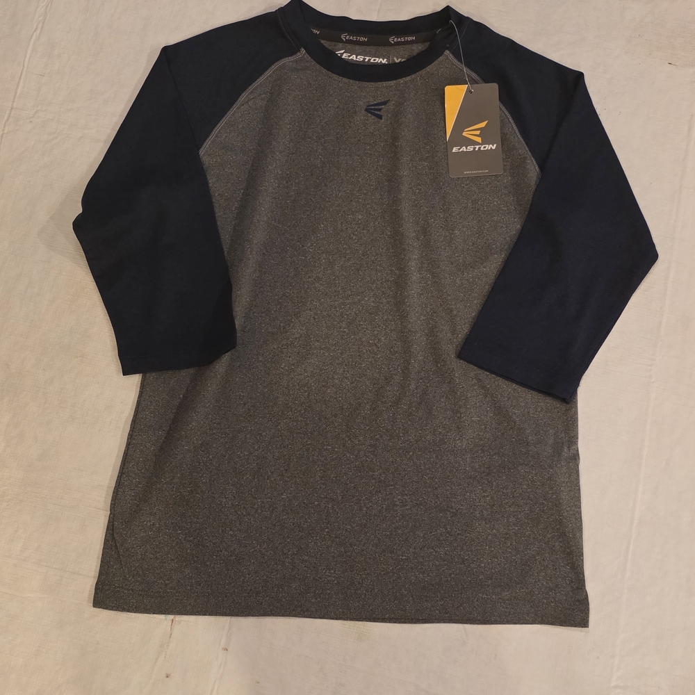 Kid's Easton Gray and Black Raglan Shirt, Size Small